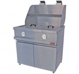 2x13 literes Diamond álló, gázüzemű olajsütő kerek medencével, leeresztőcsappal